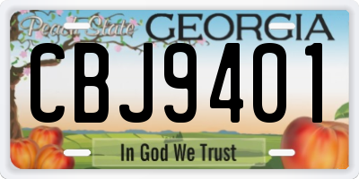 GA license plate CBJ9401