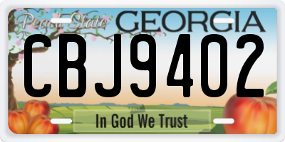 GA license plate CBJ9402