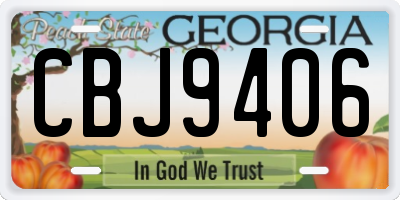 GA license plate CBJ9406