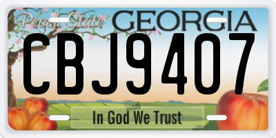 GA license plate CBJ9407
