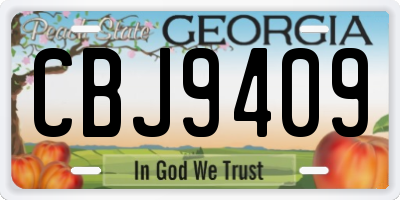 GA license plate CBJ9409