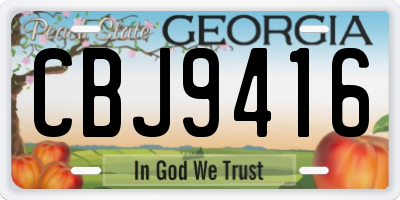 GA license plate CBJ9416