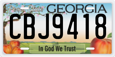 GA license plate CBJ9418