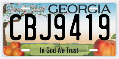 GA license plate CBJ9419
