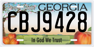 GA license plate CBJ9428