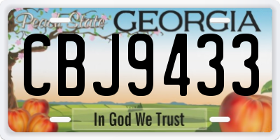 GA license plate CBJ9433