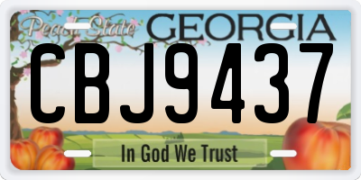 GA license plate CBJ9437