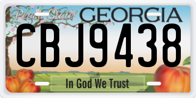 GA license plate CBJ9438