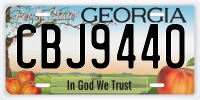 GA license plate CBJ9440