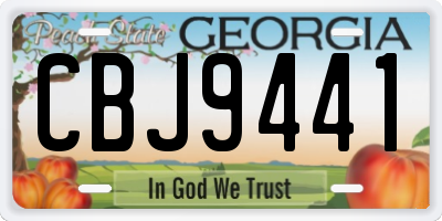 GA license plate CBJ9441