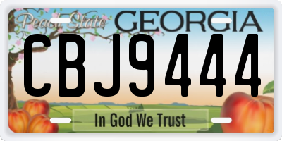 GA license plate CBJ9444