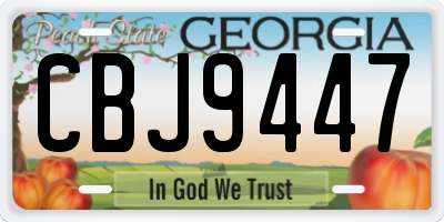 GA license plate CBJ9447