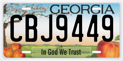 GA license plate CBJ9449