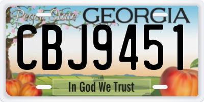 GA license plate CBJ9451