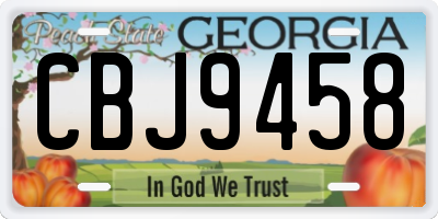 GA license plate CBJ9458
