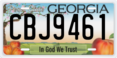 GA license plate CBJ9461