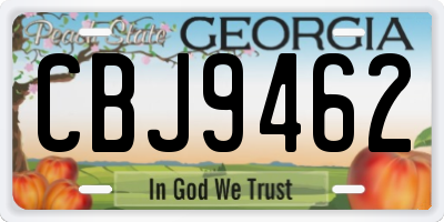 GA license plate CBJ9462
