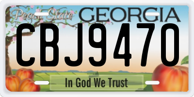 GA license plate CBJ9470