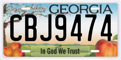 GA license plate CBJ9474
