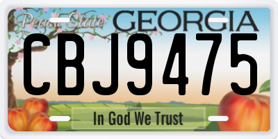 GA license plate CBJ9475
