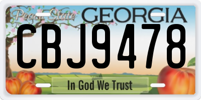 GA license plate CBJ9478