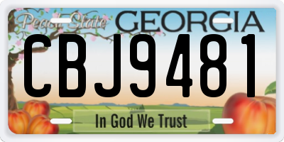 GA license plate CBJ9481