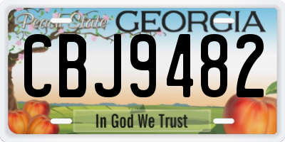 GA license plate CBJ9482