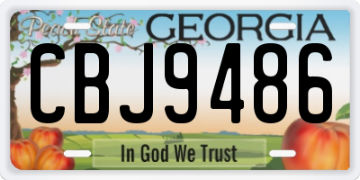 GA license plate CBJ9486