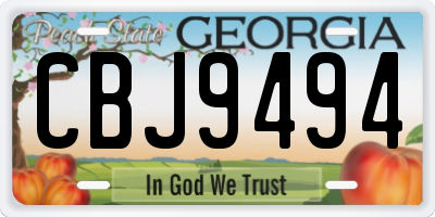 GA license plate CBJ9494