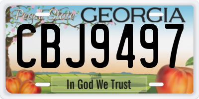 GA license plate CBJ9497