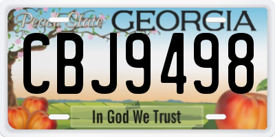 GA license plate CBJ9498