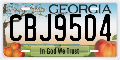 GA license plate CBJ9504