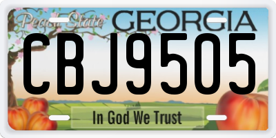 GA license plate CBJ9505