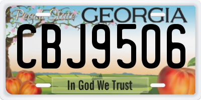 GA license plate CBJ9506