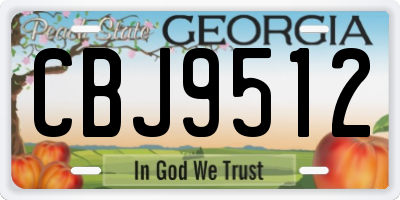 GA license plate CBJ9512