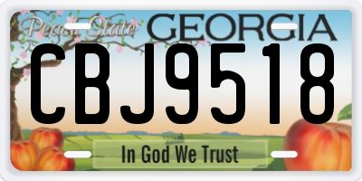 GA license plate CBJ9518