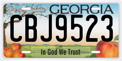 GA license plate CBJ9523