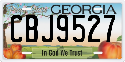 GA license plate CBJ9527