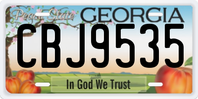 GA license plate CBJ9535