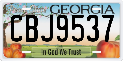 GA license plate CBJ9537