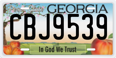 GA license plate CBJ9539