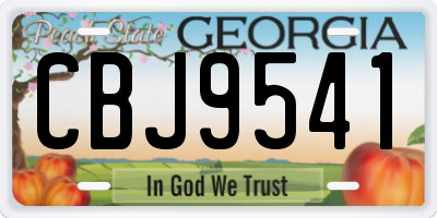 GA license plate CBJ9541