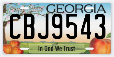 GA license plate CBJ9543