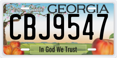 GA license plate CBJ9547