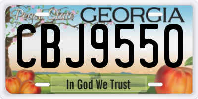 GA license plate CBJ9550