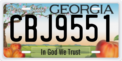 GA license plate CBJ9551