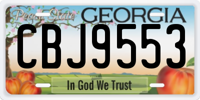 GA license plate CBJ9553