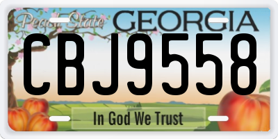 GA license plate CBJ9558