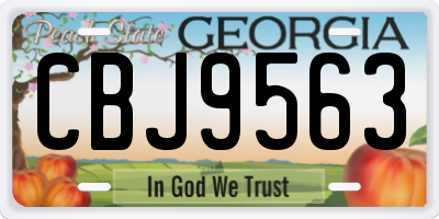 GA license plate CBJ9563