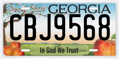GA license plate CBJ9568